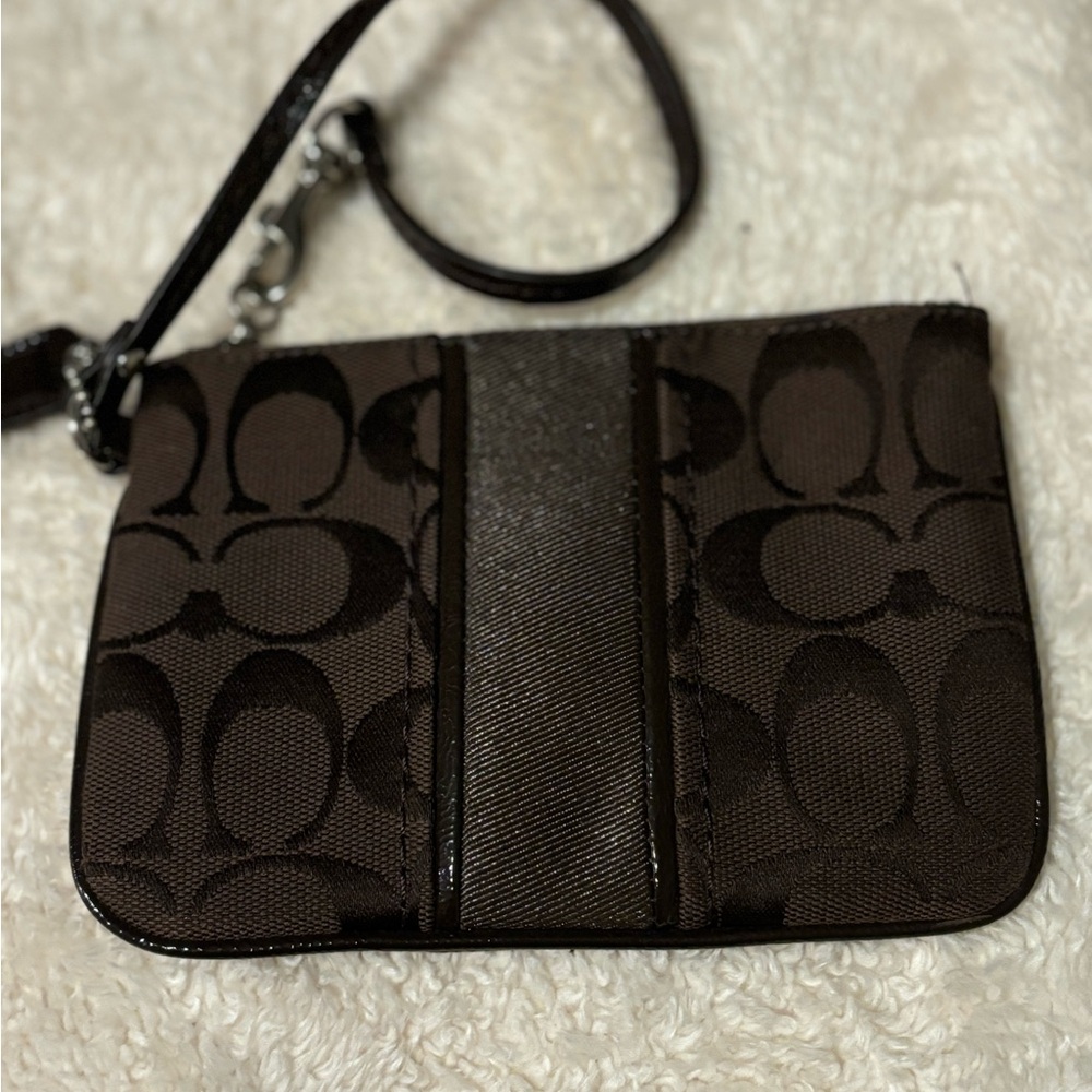 Brown Coach wristlet